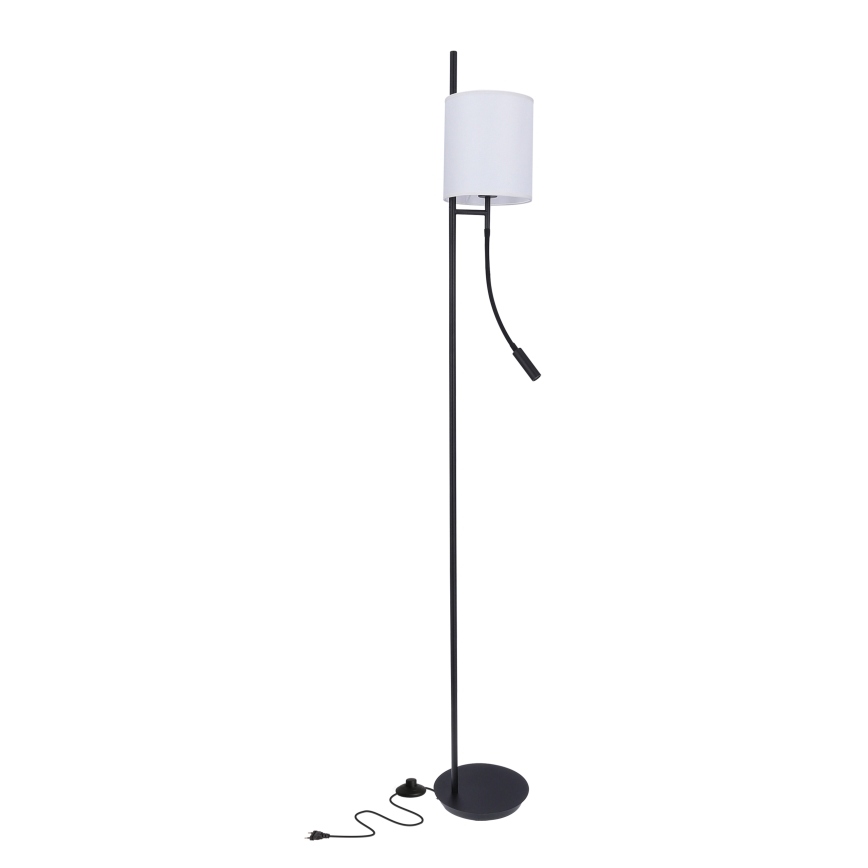 Candeeiro de chão LED TOKYO 1xE27/40W/230V + LED/3W preto/branco