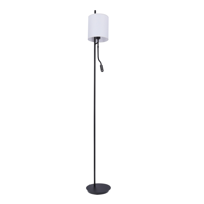 Candeeiro de chão LED TOKYO 1xE27/40W/230V + LED/3W preto/branco