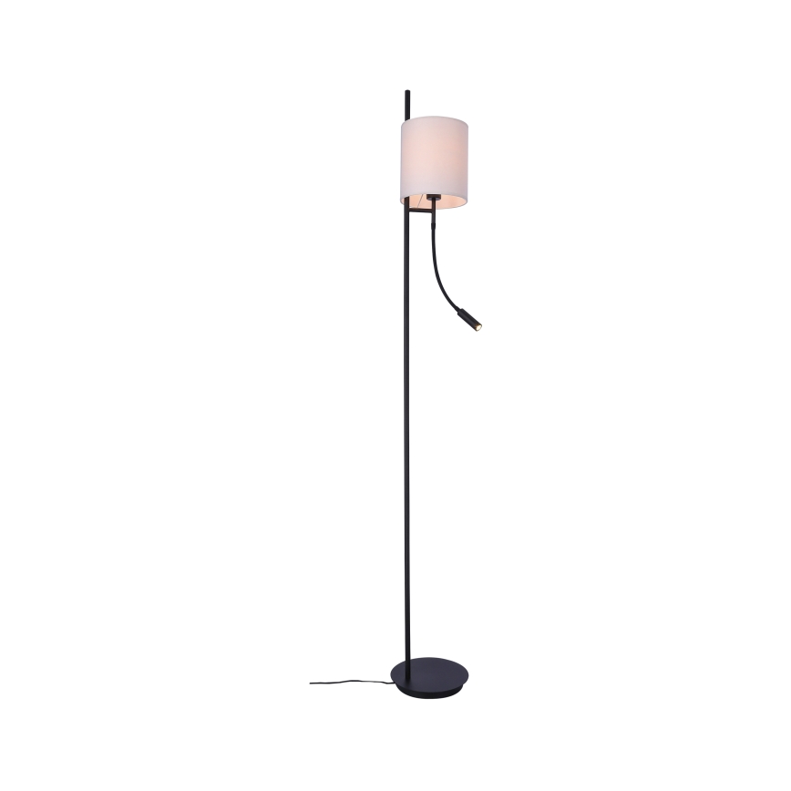 Candeeiro de chão LED TOKYO 1xE27/40W/230V + LED/3W preto/branco