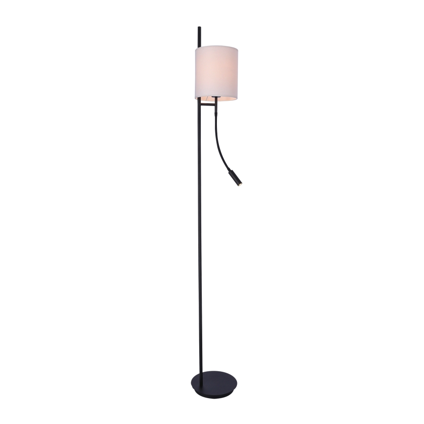 Candeeiro de chão LED TOKYO 1xE27/40W/230V + LED/3W preto/branco