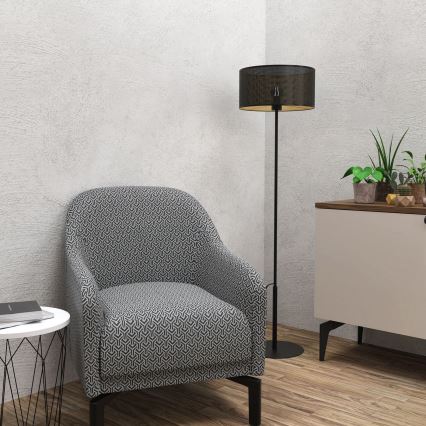 Candeeiro de chão LOFT SHADE 1xE27/60W/230V preto/dourado