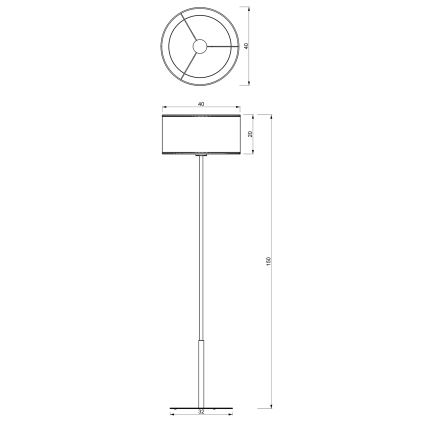Candeeiro de chão LOFT SHADE 1xE27/60W/230V preto/dourado