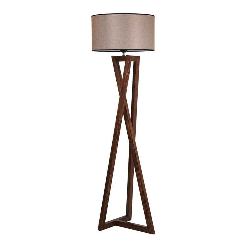 Candeeiro de chão MACKA 1xE27/60W/230V bege/castanho