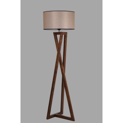 Candeeiro de chão MACKA 1xE27/60W/230V bege/castanho