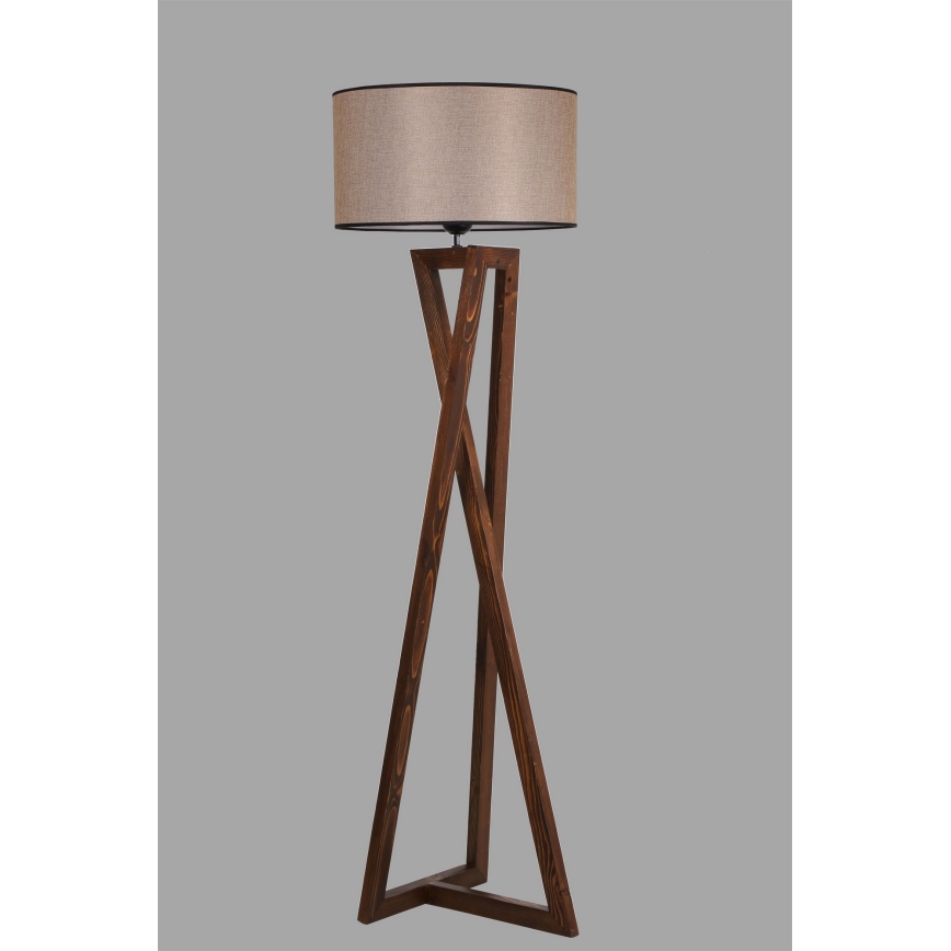 Candeeiro de chão MACKA 1xE27/60W/230V bege/castanho
