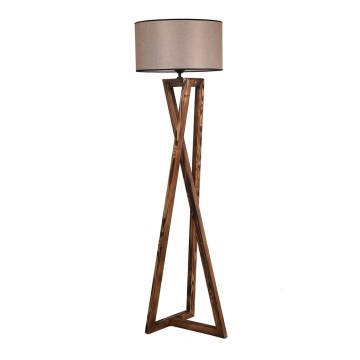 Candeeiro de chão MACKA 1xE27/60W/230V bege/castanho