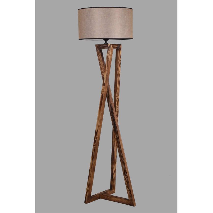 Candeeiro de chão MACKA 1xE27/60W/230V bege/castanho