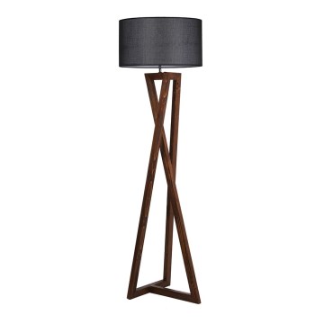 Candeeiro de chão MACKA 1xE27/60W/230V preto/castanho