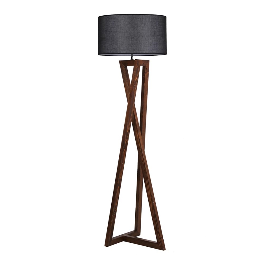 Candeeiro de chão MACKA 1xE27/60W/230V preto/castanho
