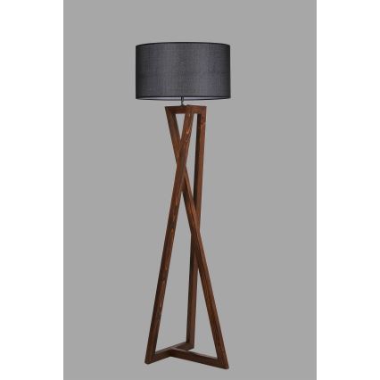 Candeeiro de chão MACKA 1xE27/60W/230V preto/castanho