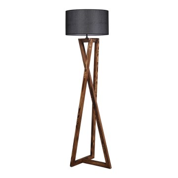 Candeeiro de chão MACKA 1xE27/60W/230V preto/castanho