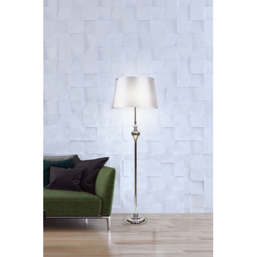 Candeeiro de chão PRIMA 1xE27/60W/230V prateado/cromado brilhante