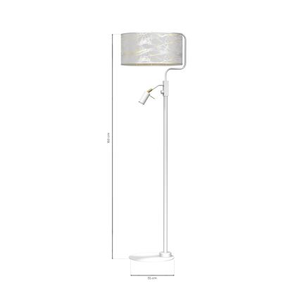 Candeeiro de chão SENSO 1xE27/40W/230V + 1xGU10/7W branco