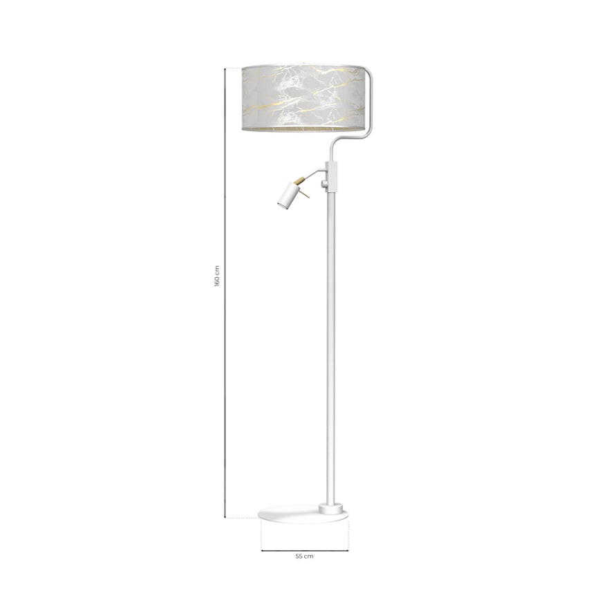 Candeeiro de chão SENSO 1xE27/40W/230V + 1xGU10/7W branco