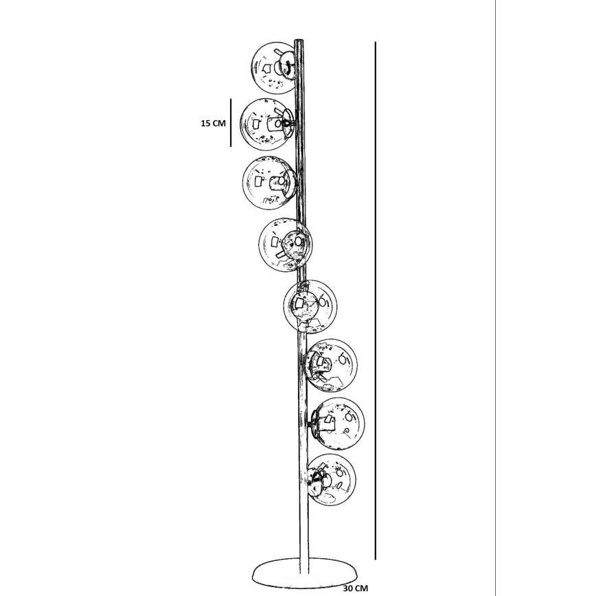 Candeeiro de chão SIMAY 8xE27/40W/230V dourado/branco