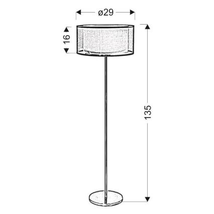 Candeeiro de chão SOLO 3xE14/40W/230V cinzento/cromado brilhante