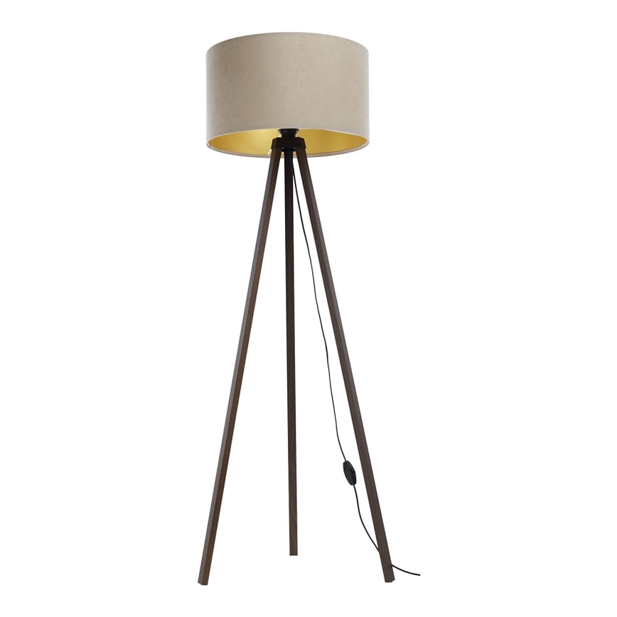 Candeeiro de chão STANDART 1xE27/60W/230V bege/castanho
