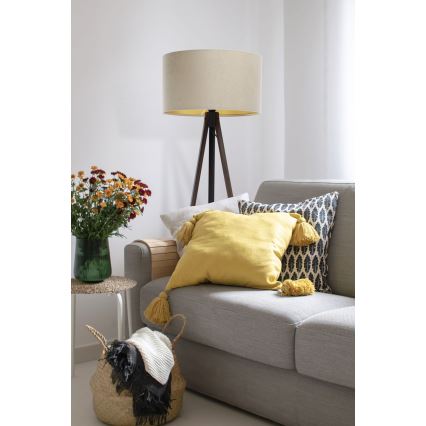 Candeeiro de chão STANDART 1xE27/60W/230V bege/castanho