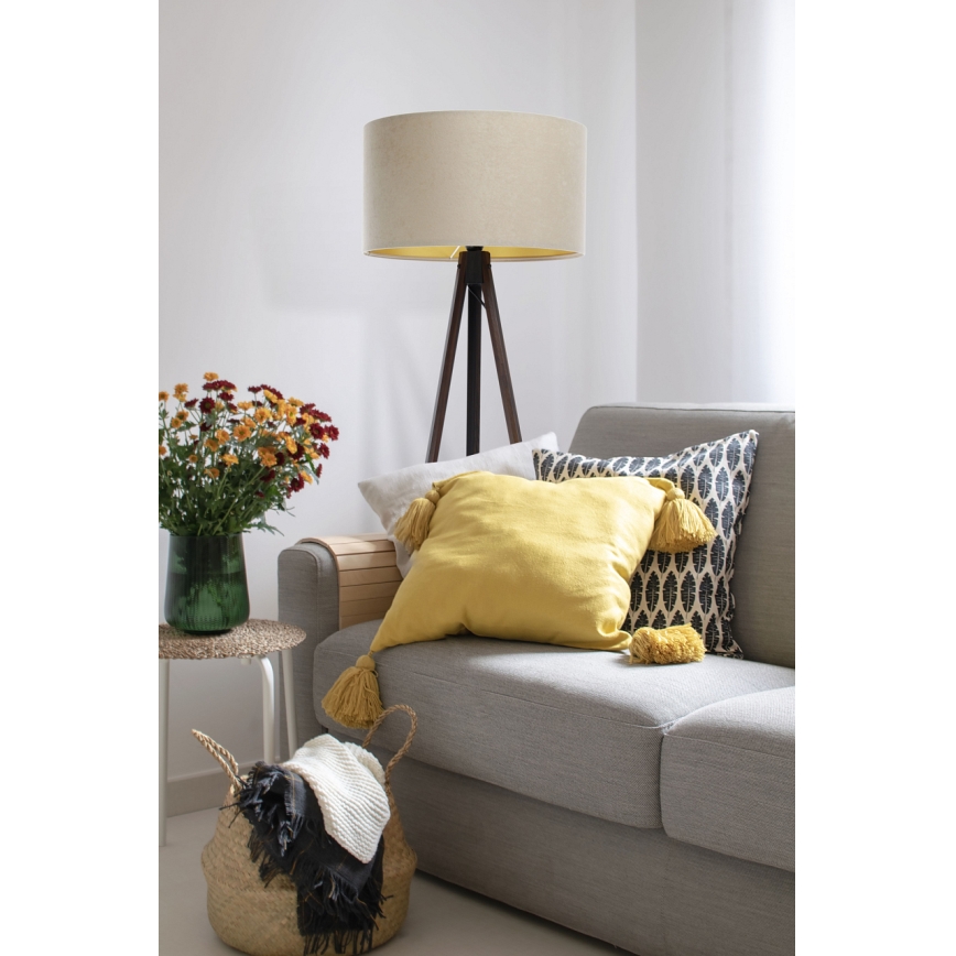 Candeeiro de chão STANDART 1xE27/60W/230V bege/castanho