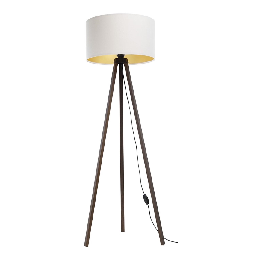 Candeeiro de chão STANDART 1xE27/60W/230V branco/castanho