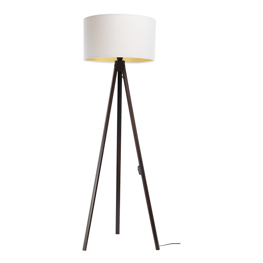 Candeeiro de chão STANDART 1xE27/60W/230V branco/castanho