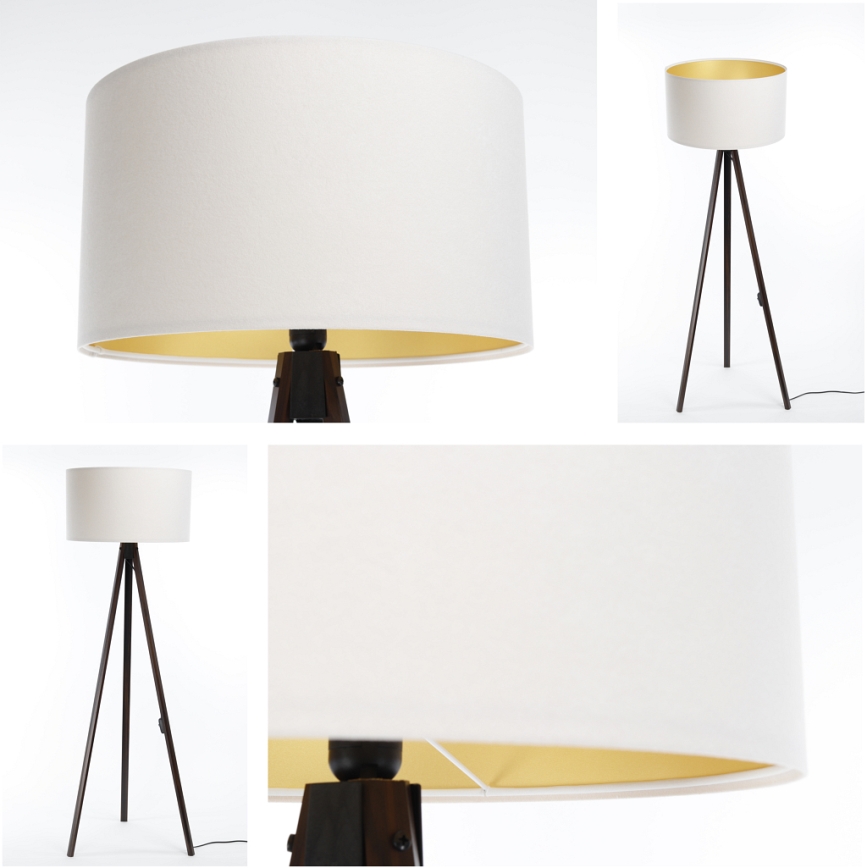 Candeeiro de chão STANDART 1xE27/60W/230V branco/castanho