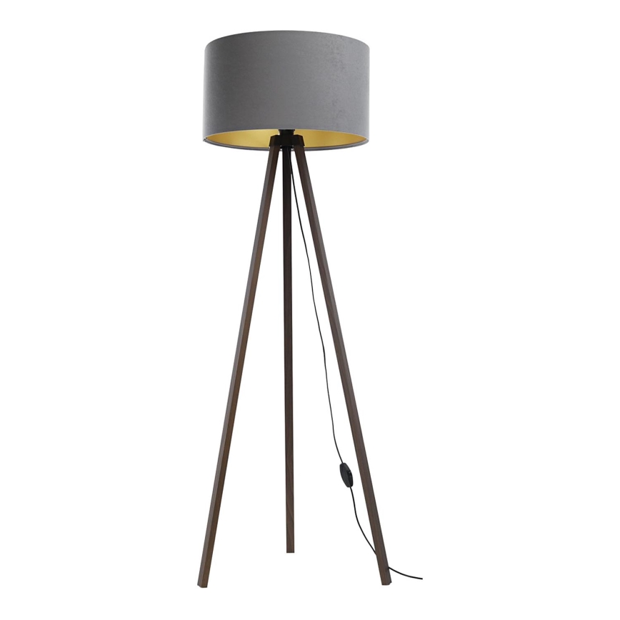 Candeeiro de chão STANDART 1xE27/60W/230V cinzento/castanho