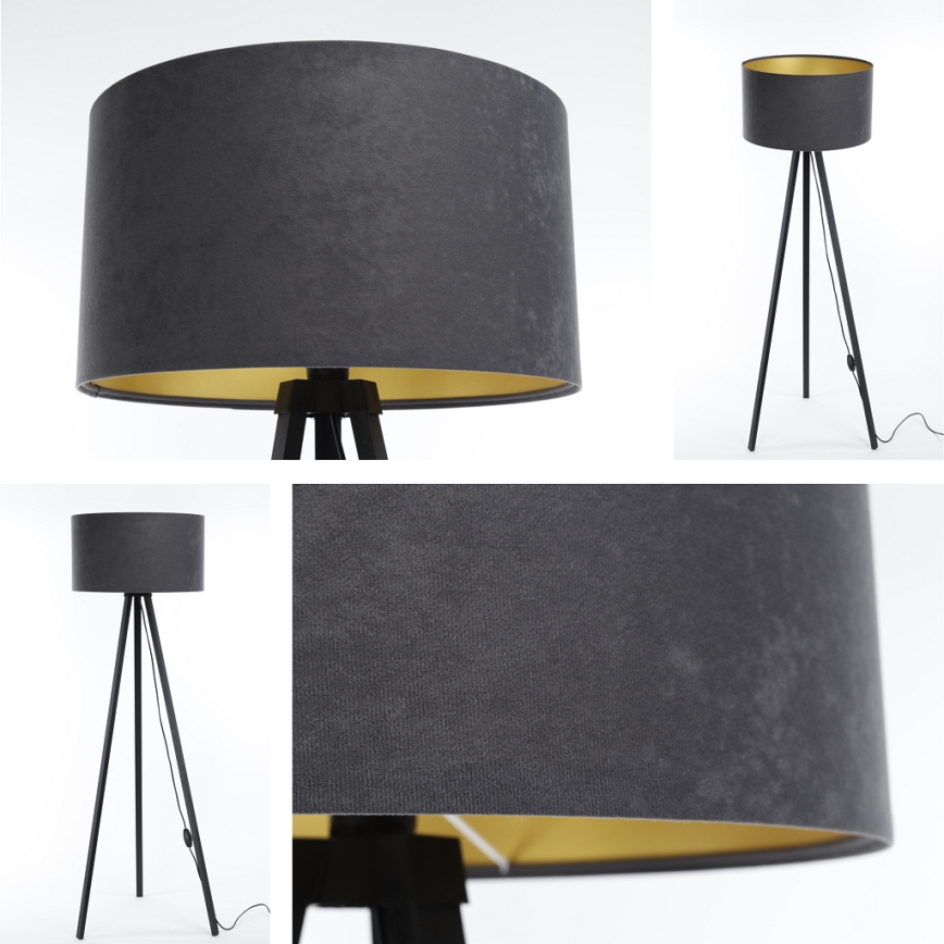 Candeeiro de chão STANDART 1xE27/60W/230V cinzento/preto