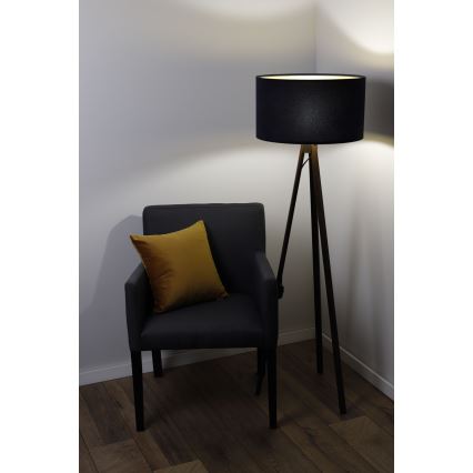 Candeeiro de chão STANDART 1xE27/60W/230V preto/castanho