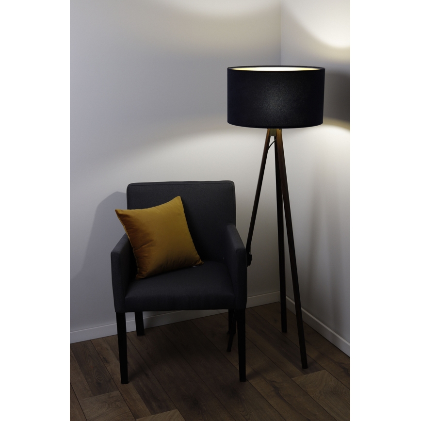 Candeeiro de chão STANDART 1xE27/60W/230V preto/castanho