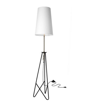 Candeeiro de chão TAFLO 1xE27/60W/230V branco/preto/dourado