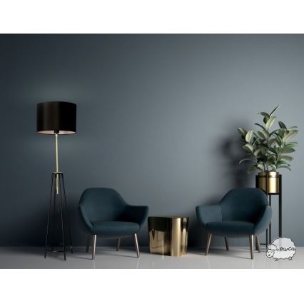 Candeeiro de chão TEGOLA 1xE27/60W/230V preto/dourado