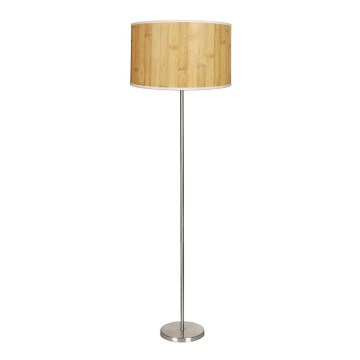 Candeeiro de chão TIMBER 1xE27/60W/230V bege/cromado mate