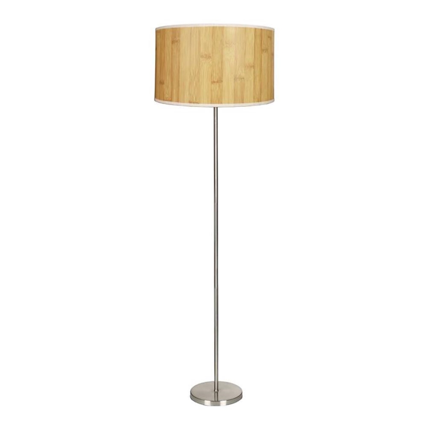 Candeeiro de chão TIMBER 1xE27/60W/230V bege/cromado mate
