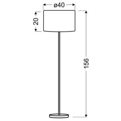 Candeeiro de chão TIMBER 1xE27/60W/230V bege/cromado mate