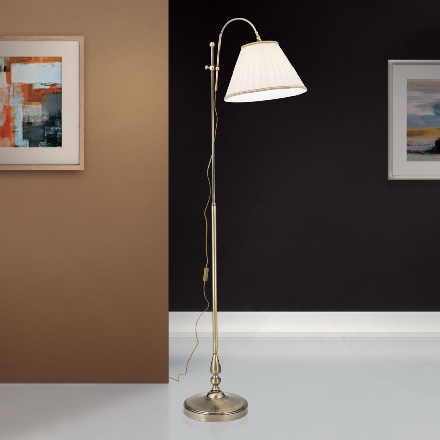 Candeeiro de chão TONIA 1xE27/60W/230V 183 cm branco/bronze