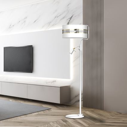 Candeeiro de chão ULTIMO 1xE27/40W/230V + 1xGU10/MR11/7W branco