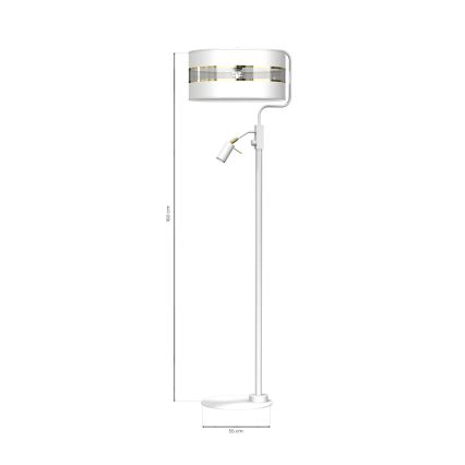 Candeeiro de chão ULTIMO 1xE27/40W/230V + 1xGU10/MR11/7W branco