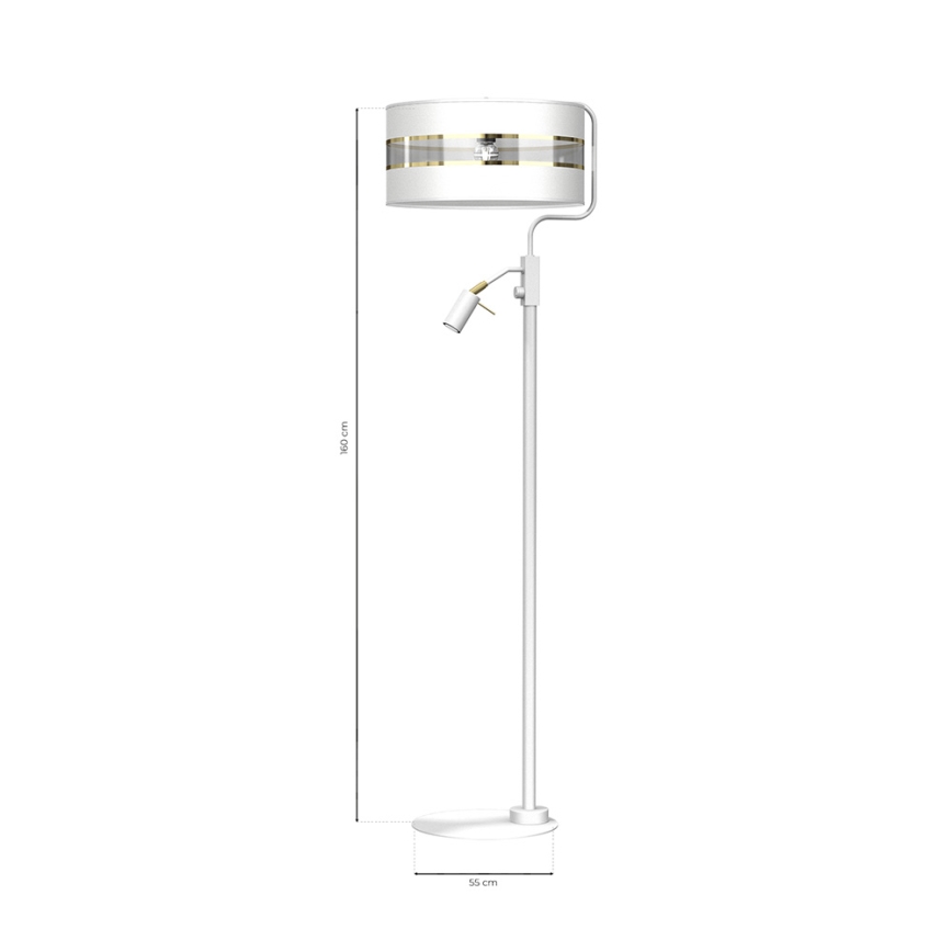 Candeeiro de chão ULTIMO 1xE27/40W/230V + 1xGU10/MR11/7W branco