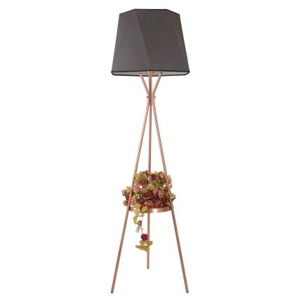 Candeeiro de chão VENEDIK 1xE27/60W/230V cinzento/cobre