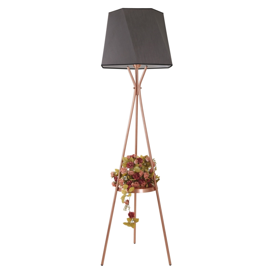 Candeeiro de chão VENEDIK 1xE27/60W/230V cinzento/cobre