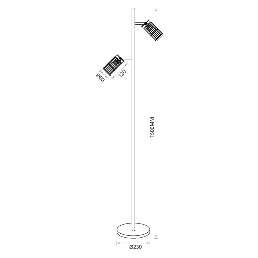 Candeeiro de chão VERTICAL 2xGU10/8W/230V branco