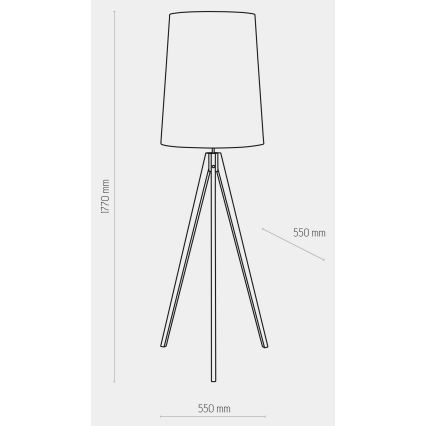 Candeeiro de chão WALZ 1xE27/25W/230V cinzento/madeira