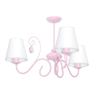 Candeeiro de criança LAURA 3xE14/60W/230V rosa claro