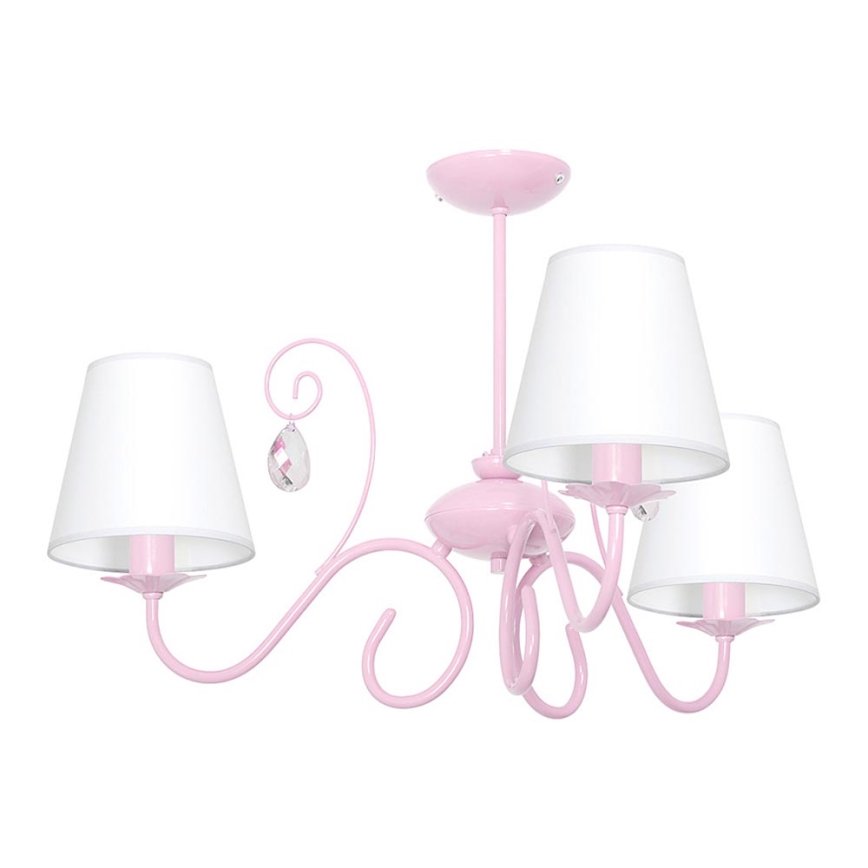 Candeeiro de criança LAURA 3xE14/60W/230V rosa claro