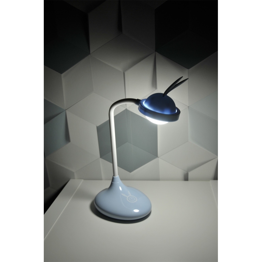 Candeeiro de criança LED de toque RABBIT LED/0,4W/5V 3000/6500K azul + USB