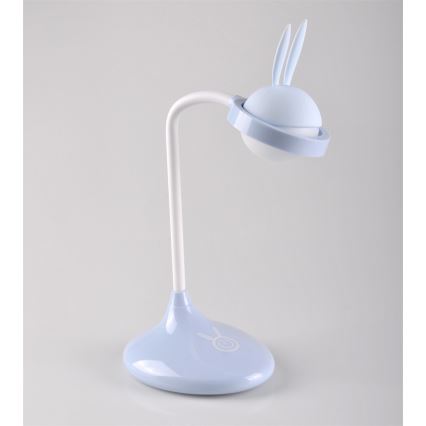 Candeeiro de criança LED de toque RABBIT LED/0,4W/5V 3000/6500K azul + USB