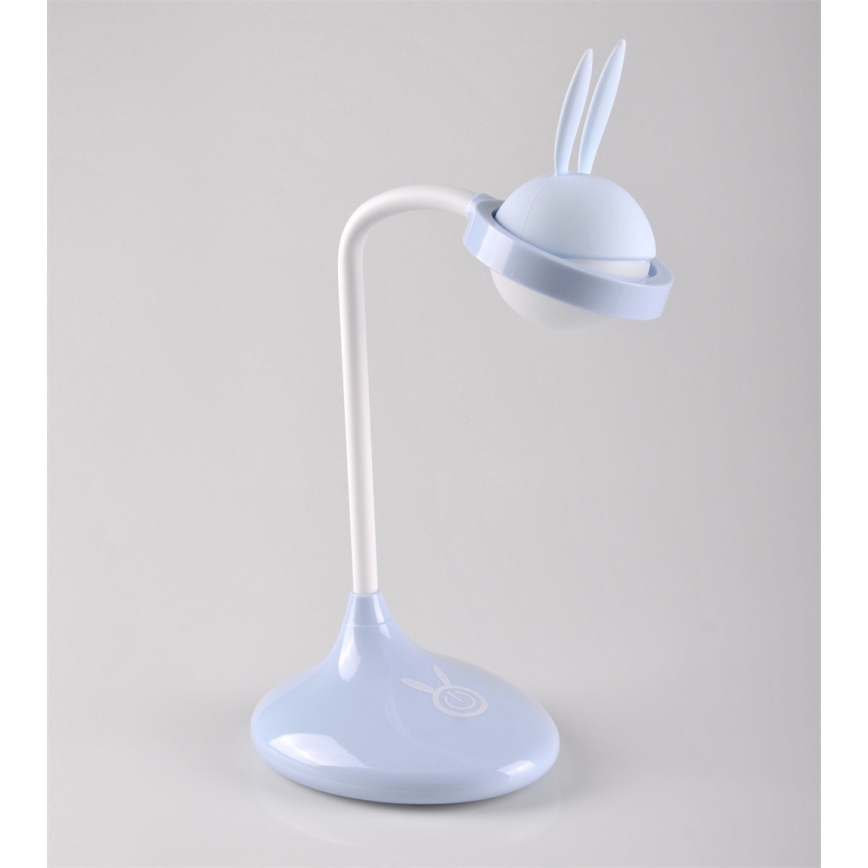 Candeeiro de criança LED de toque RABBIT LED/0,4W/5V 3000/6500K azul + USB