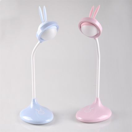 Candeeiro de criança LED de toque RABBIT LED/0,4W/5V 3000/6500K azul + USB