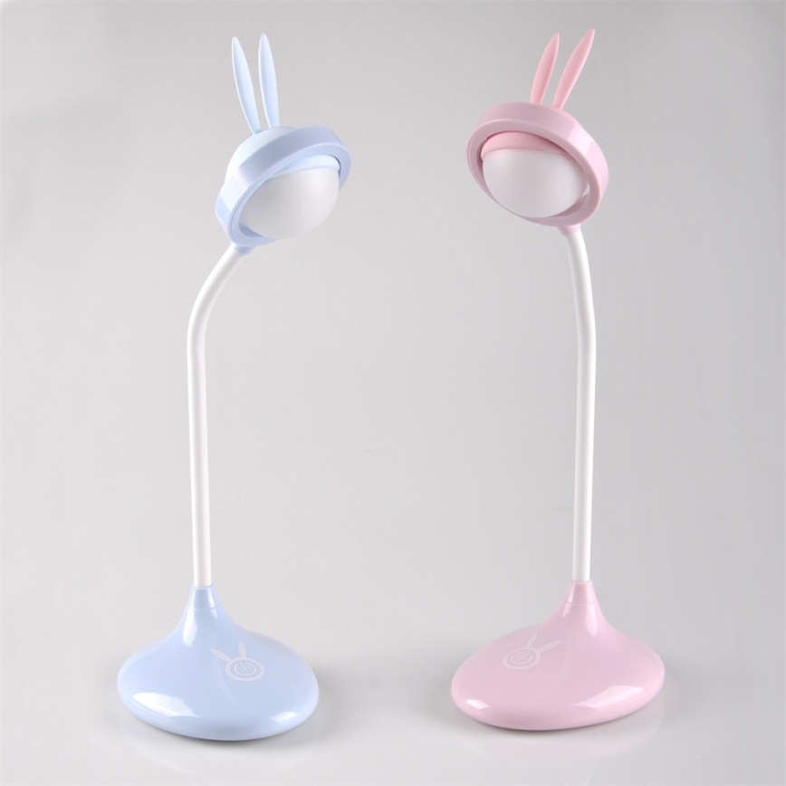 Candeeiro de criança LED de toque RABBIT LED/0,4W/5V 3000/6500K azul + USB
